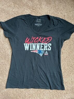 NFL Black V-Neck 'Wicked Winners' New England Patriots Tee